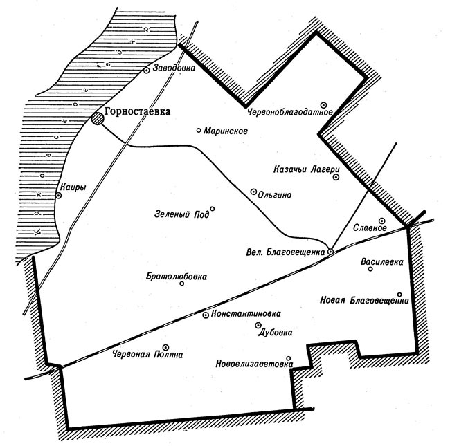 Карта Горностаевского района по состоянию на 1983 г.