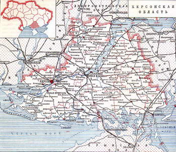 Карта Херсонской области по состоянию на 1983 г.