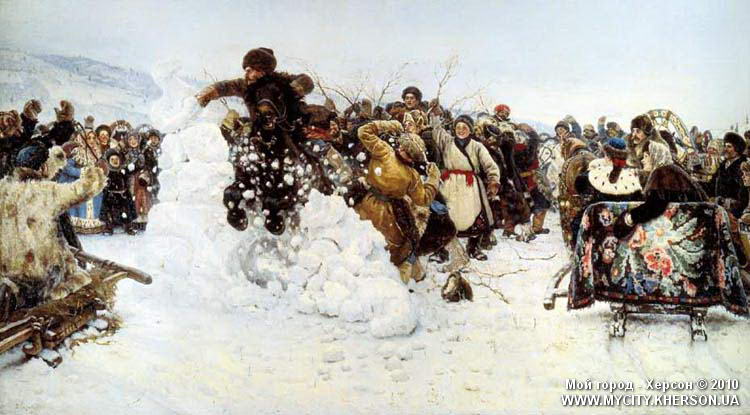 Суриков В.И.  "Взятие снежного городка" 1891 год